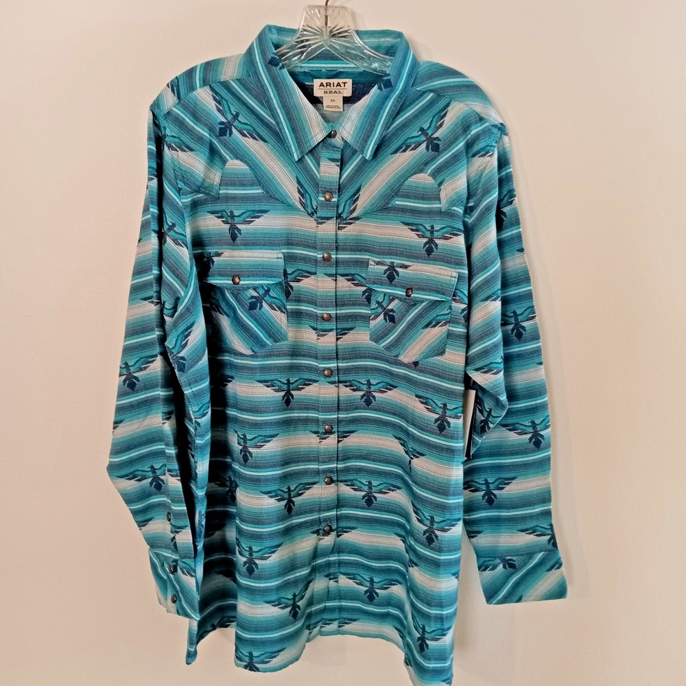 Ariat Womens Real Wild Thunderbird Jacquard Long Sleeve Snap Front Shirt‎ – 2X